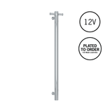 VS900HPL Straight Round 12V Vertical Single Polished Heated Towel Rail