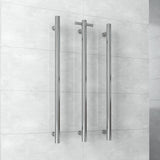 VSH900H Round 240Volt Vertical Single Polished Heated Towel Rail