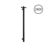 VSH900HB Matt Black Round 240Volt Vertical Single Heated Rail