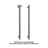 VSH900HBGM Brushed Gun Metal 240Volt Vertical Single Heated Rail