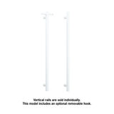VSH900HMW Matt White Round 240Volt Vertical Single Heated Rail