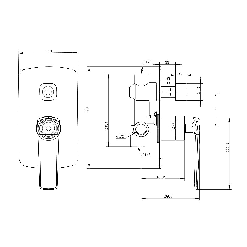 ESPERIA - Brushed Brass Diverter Mixer