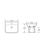 Zento 53S Semi-Pedestal Wall-Hung Basin