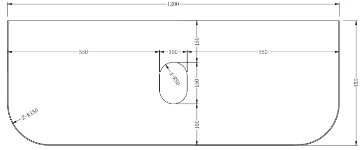 Adair Curved Fluted Wall Hung Vanity - Walnut Wood | 1200mm x 450mm