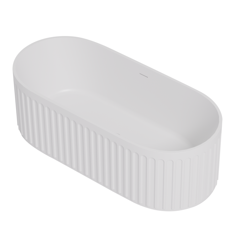 Cascade Matte White Solid Surface Stone Free Standing Bath 1700mm*750mm*550mm