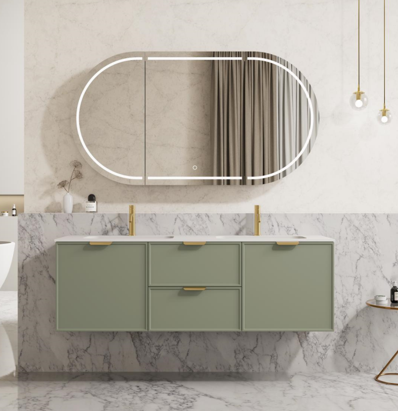 Miami Double Bowl Wall Hung Vanity 1500X455X480MM