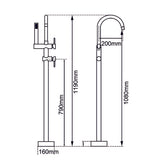Brushed Nickel Freestanding Tap with Handheld Shower