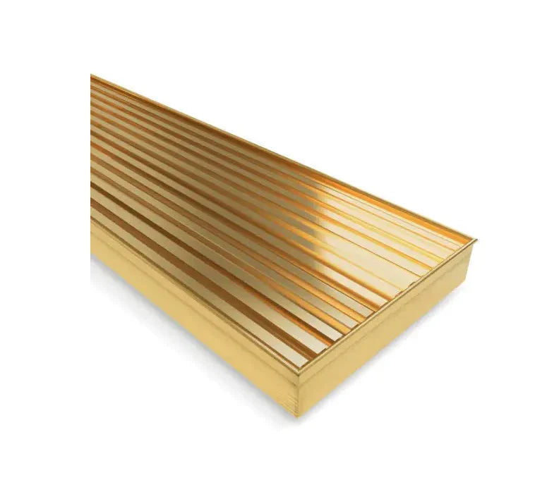 Wide Brushed Gold Linear Floor Grate 600~3000 (L) X 100 (W) MM