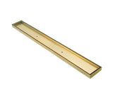 Wide Brushed Gold Tile Insert Floor Grate 600~3000 (L) X 100 (W) MM