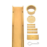 Wide Brushed Gold Tile Insert Floor Grate 600~3000 (L) X 100 (W) MM