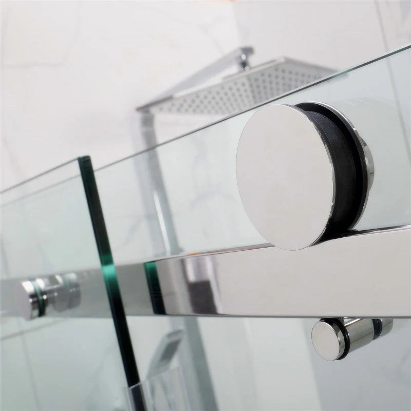 Frameless Adjustable Over Bath Wall to Wall Sliding Shower Screen