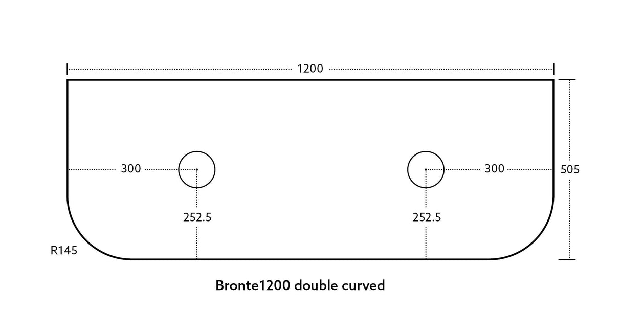 Bronte Woodgrain Wall Hung Fluted Curved Vanity 1148X493X347MM