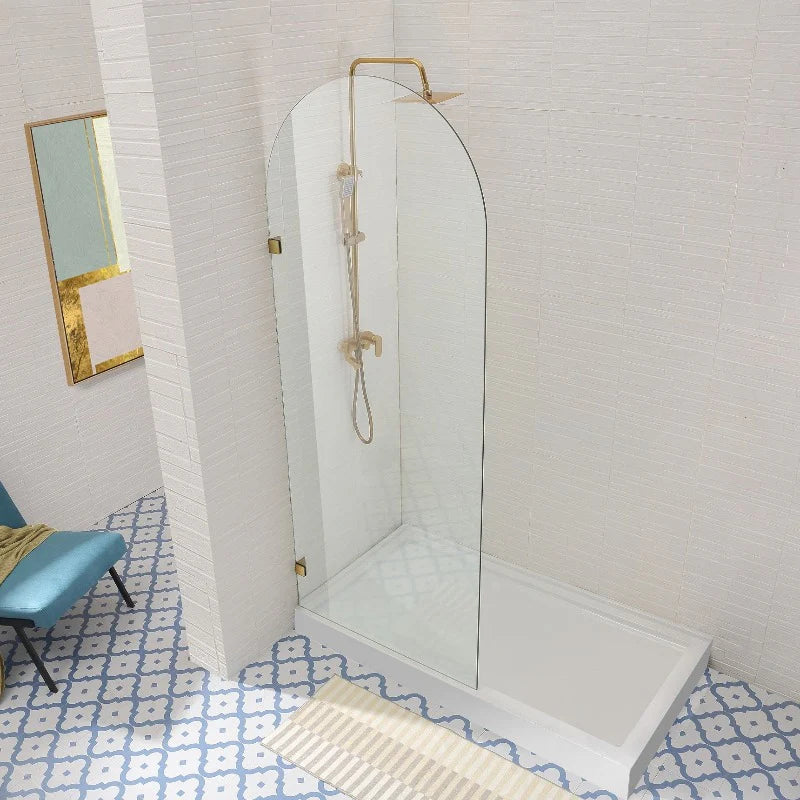 Frameless Clear Arched Fixed Panel Shower Screen