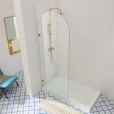 Frameless Clear Arched Fixed Panel Shower Screen