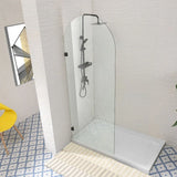 Frameless Clear Arched Fixed Panel Shower Screen
