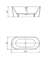 Dahlia 1700 Oval Freestanding Bath Tub