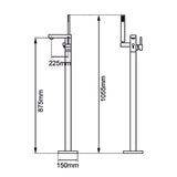 Brushed Nickel Freestanding Tap with Handheld Shower