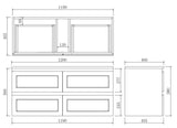 Fremantle Wall Hung Vanity 1200X450X560MM