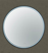 Luna Matte Black Round Touchless 800 X 800 Framed LED Mirror - Three Light Temperatures
