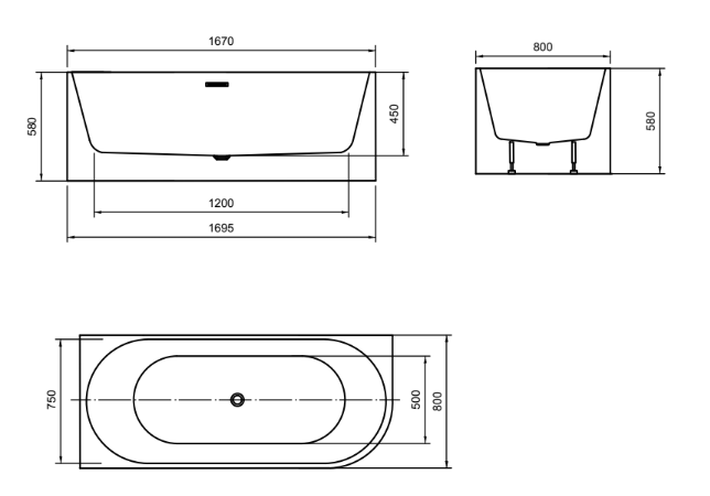 Maren Fluted Right Corner Freestanding Bath tub | 1700 x 800mm