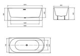 Maren Fluted Right Corner Freestanding Bath tub | 1700 x 800mm
