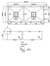 Stainless Steel Double Bowl Sink 1000*450*235mm