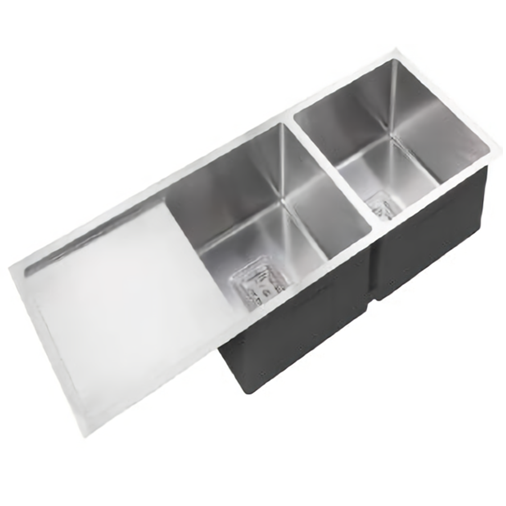 Stainless Steel Double Bowl Sink With Drainer 1160*450*235mm