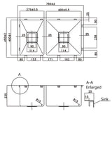 Stainless Steel Double Bowl Sink 750*450*235mm