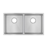 Handmade Stainless Steel Gun Metal Grey Double Bowl Kitchen Sink 1.2mm (Top/Flush/Undermount) 820*457*230mm
